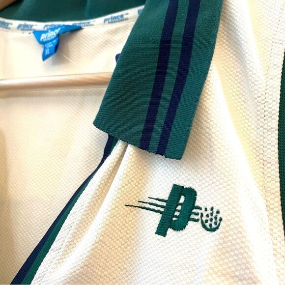 Prince Preppy Pleated Collared VNeck Pickleball Dress White Navy Size XL NWT - Picture 6 of 9